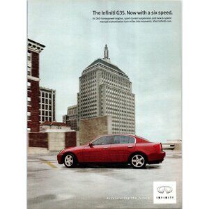 2004 Infiniti G35 Sports Sedan 2 page Vintage Print Ad Parking Garage Wall Art